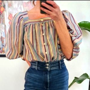 Vintage late 70s Regina Porter puffed sleeve blouse